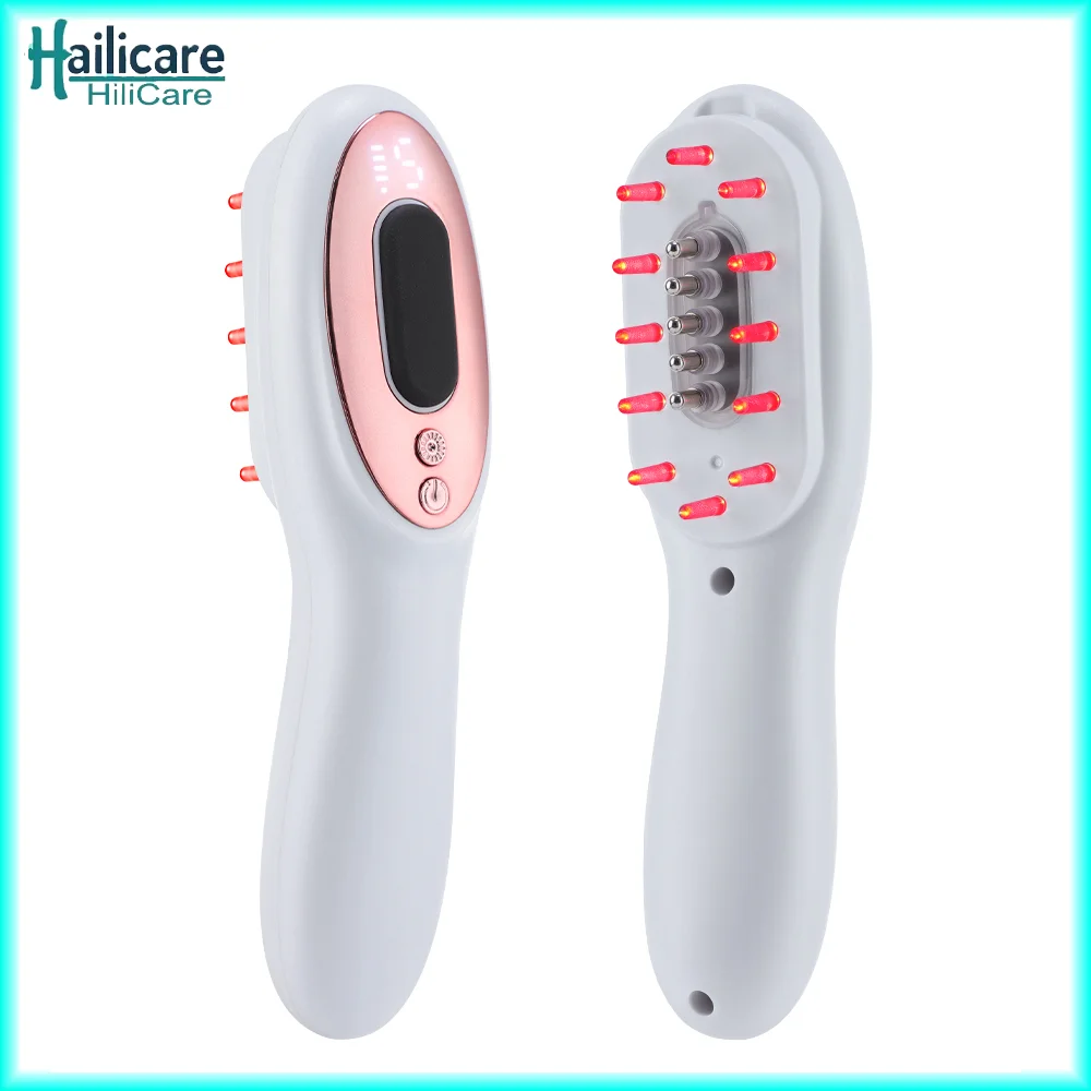 

Electric Vibration Massage Comb Red Light Therapy Hair Growth Massage Scalp Brush Anti Hair Loss Liquid Oil Applicator Hair Care