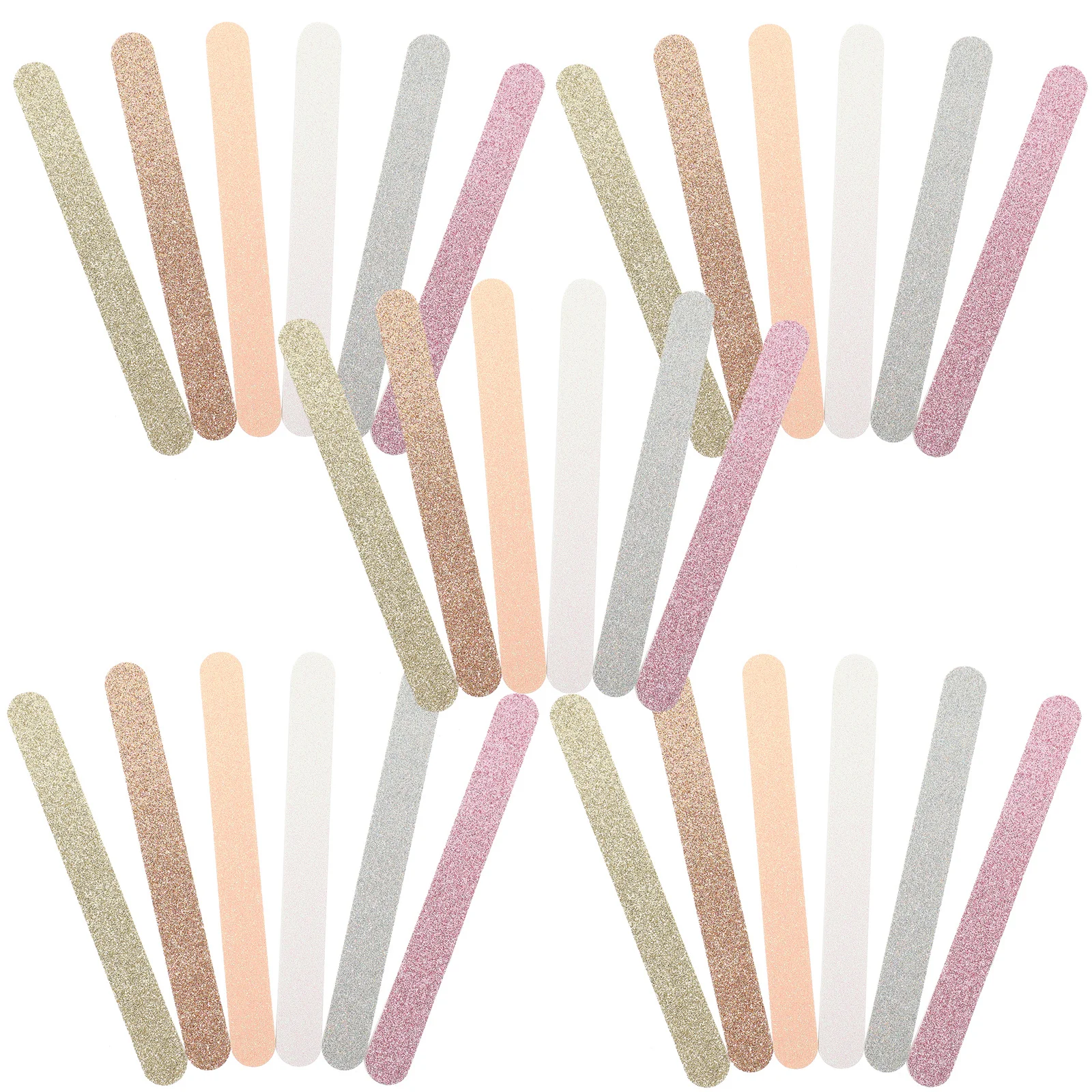 30Pcs Nail File Double-Sided Glitter Eva Manicure Pedicure File Strip Professional Nail Shaping Buffing Polishing Tools