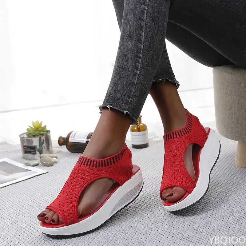 Plus Size Sandals Women 2021 Fashion Casual Platform Shoes Women Shoes Comfort Summer Soft Sport Sandals Breathable Sneakers