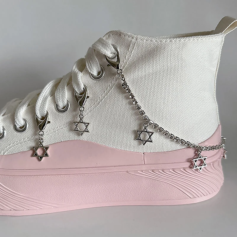 1PCS Charm Tassel Heart Pendant Boot Shoe Chain Sneakers Jewelry For Women Unisex Trendy Sports Shoes Chain Party Jewelry Gift