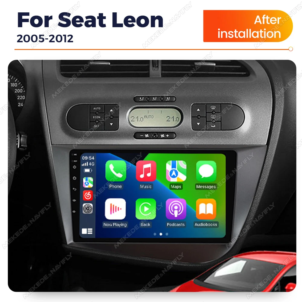 Android 14 Car Radio For Seat Leon 2 MK2 Altea XL 2004-2015 LHD Autoradio GPS Multimedia Player bt Wireless CarPlay Android Auto