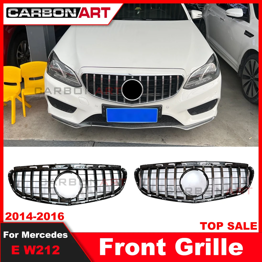 

E Class W212 GT Grill Vertical Grille For Mecedes E Class Facelift Only 2014-2015 ABS Mesh E260 E300 E350 GT grill