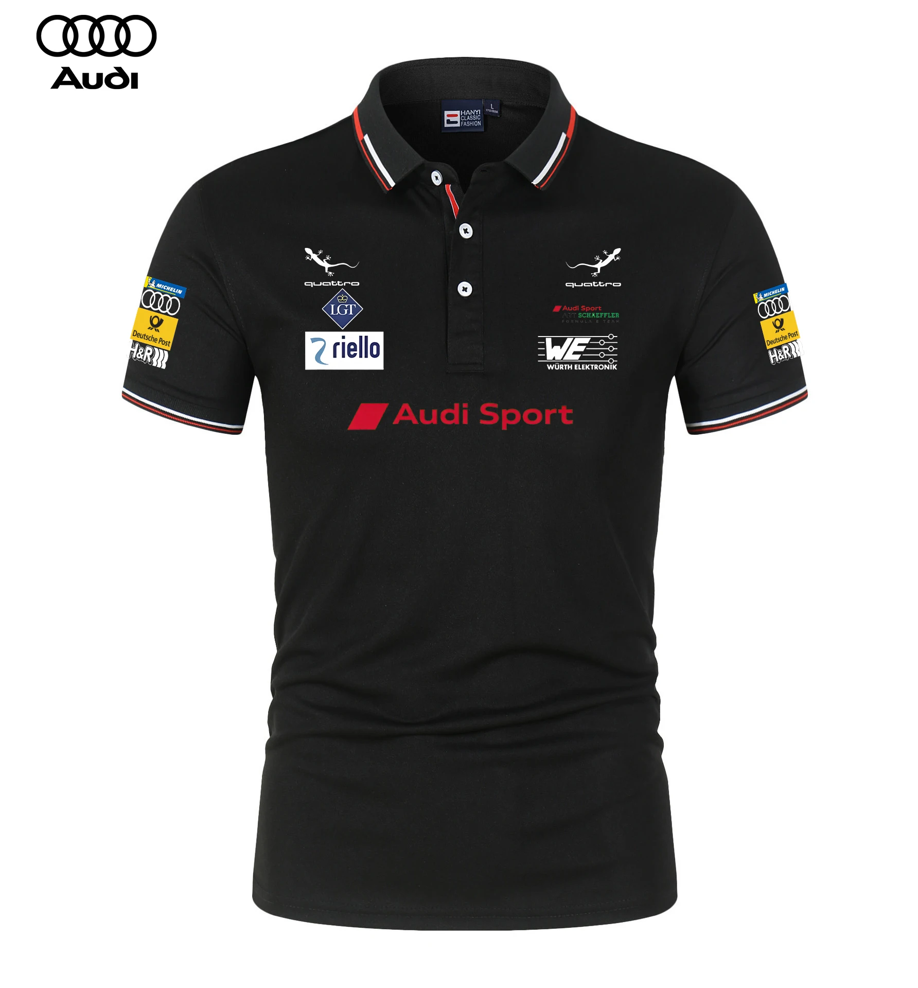 Audi Motorsport Racing Team Polo Shirts, T-Shirts, Collarless Casual T-Shirts, Men's and Women's Daily Casual Polo Shirts