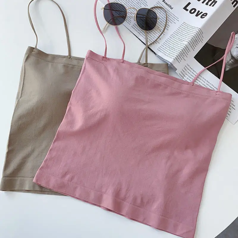 Damska jednokolorowa kamizelka z szelkami na piersi, jednoczęściowa wkładka laktacyjna bez ramiączek, piękna kamizelka z tyłu, dolna warstwa, kamizelka wewnętrzna dla pań