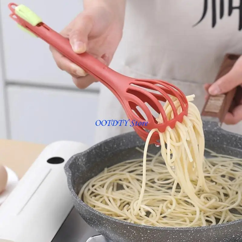 367A 2 in 1 Eggs Whisk Beater and Clip Tongs Kitchen Utensil ABS Ergonomic Handle