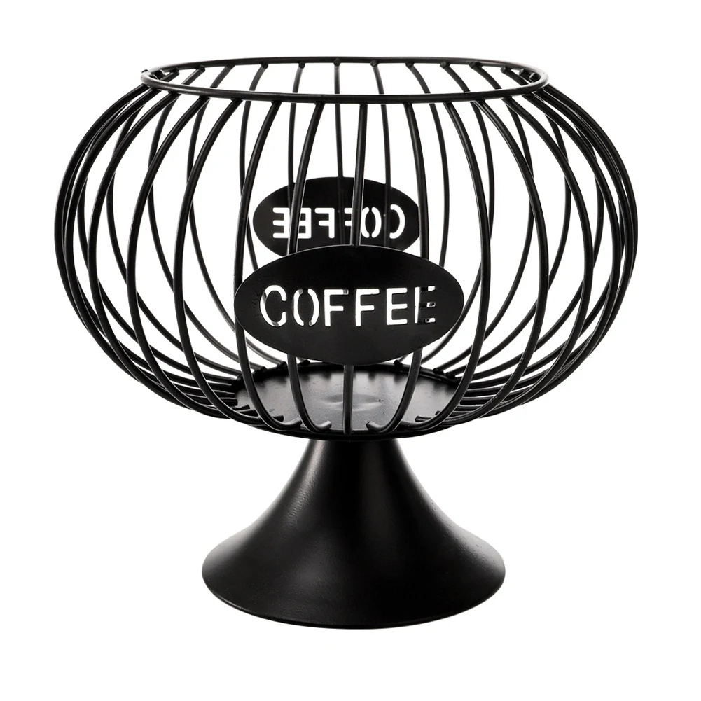 

Hollowed Coffee Capsule Storage Basket Coffee Pod Holder Basket Organizer Cafe Hotel Black