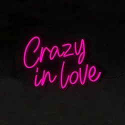 Crazy In Love edding Sign Custom Neon Sign Custom Wedding Neon Sign festa di fidanzamento Pink Light Decor Home Room decorazione