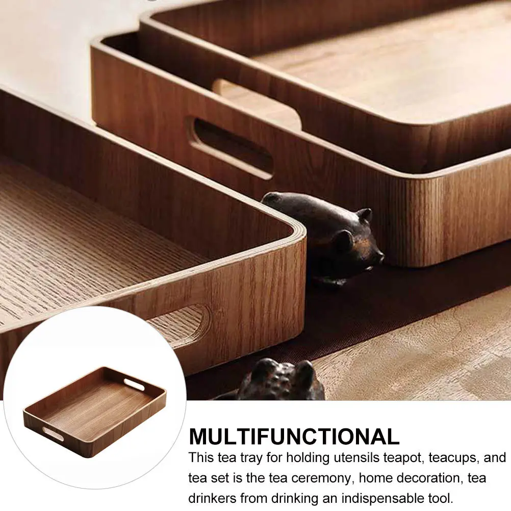 

Деревянный поднос, большая сервировочная тарелка из натурального дерева для завтрака, кофе, чая, фруктов, закусок, хранения десертов, домашнего использования