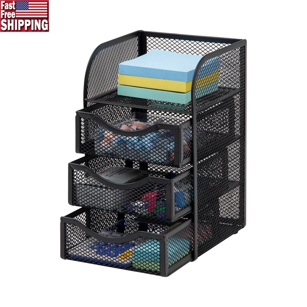 

Многофункциональный органайзер из проволочной сетки с выдвижными ящиками для офиса, школы, ювелирных изделий, кухонного решения для хранения