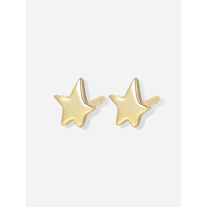 ITSMOS-925 Brincos Estrela de Prata para Mulheres, Cartilagem Celestial Delgada, Banhado a Ouro 14K, Pequenos Orelhas Piercing Studs, Bonitos e Brilhantes