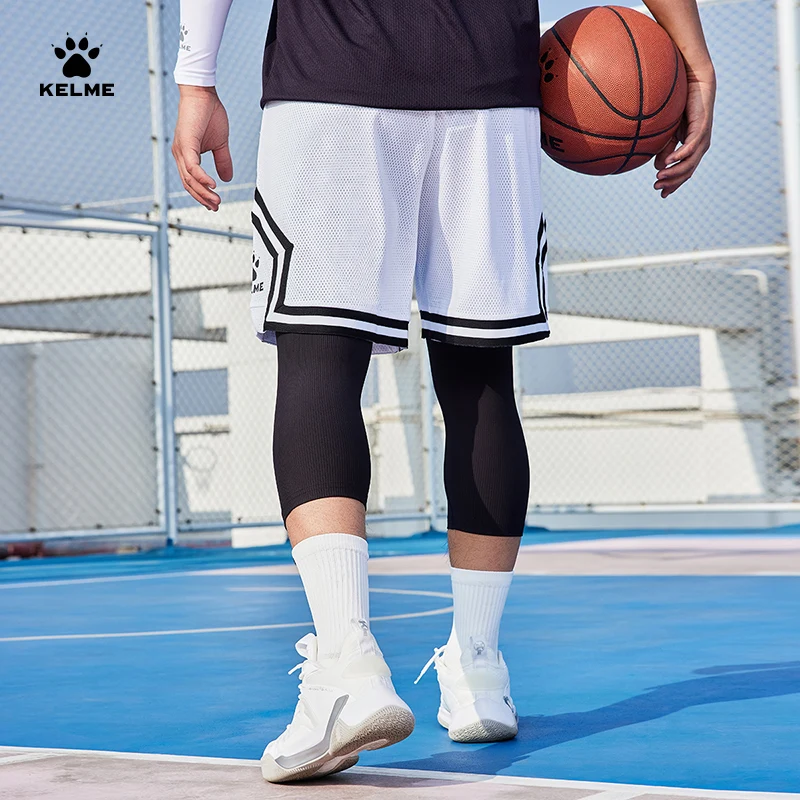 Kelme Men Basketball Tights Split Fitness Pants Sports Fitness Knitted Training Pants Outdoor Running High Elasticity Underwear