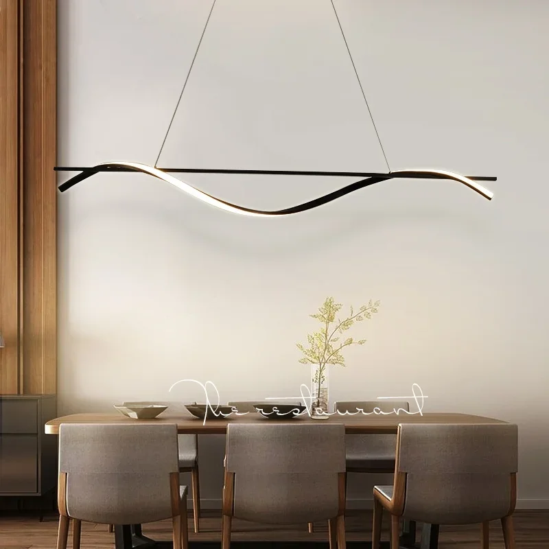 Lampe suspendue au design minimaliste, disponible en noir, luminaire décoratif d'intérieur, idéal pour un bureau, une salle à manger, une cuisine ou une Table