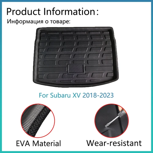Imagen 2 del producto Para Subaru Crosstrek XV 2018 2019 2020 2021 2022 2023 alfombrilla para maletero de coche almohadilla protectora impermeable accesorios Material EVA