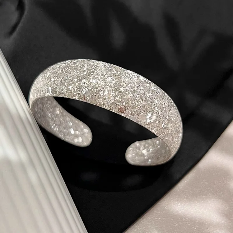 2024 New Style Frosted Surface 925 Sterling Silver Female Bangle Promotion Jewelry For Women Birthday Gifts Never Fade