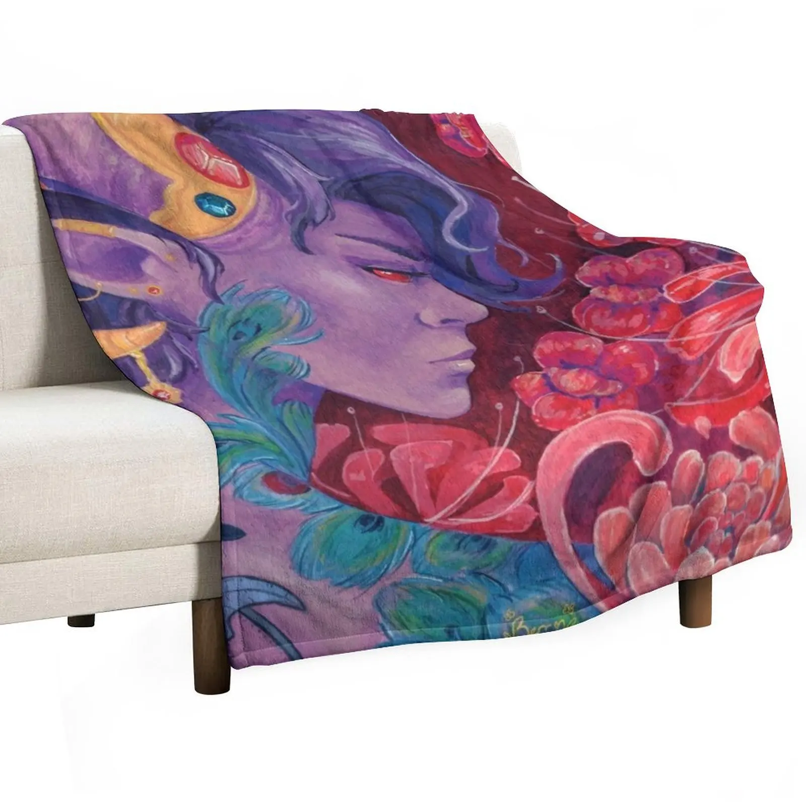 

Mollymauk Tealeaf - Eyes Never Shut Throw Blanket Decorative Sofa for sofa Plaid on the sofa decorative Blankets
