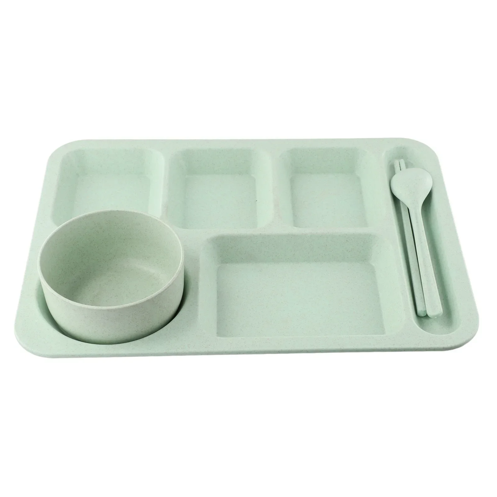 1pc ABS Divided Plates Kit Food Control 5 Compartments Tray Children Food Plate Anti-slip Design Lunch Conta