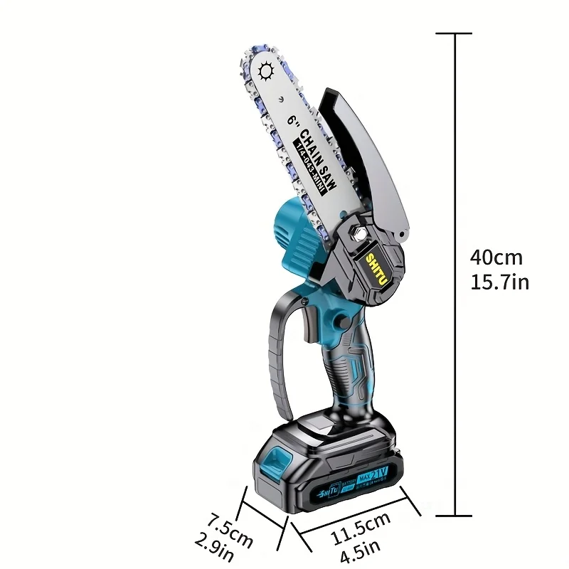 Tondeuse électrique portative sans fil et légère avec protection contre les éclaboussures, verrouillage de sécurité et adaptée à une coupe rapide des branches d'arbres
