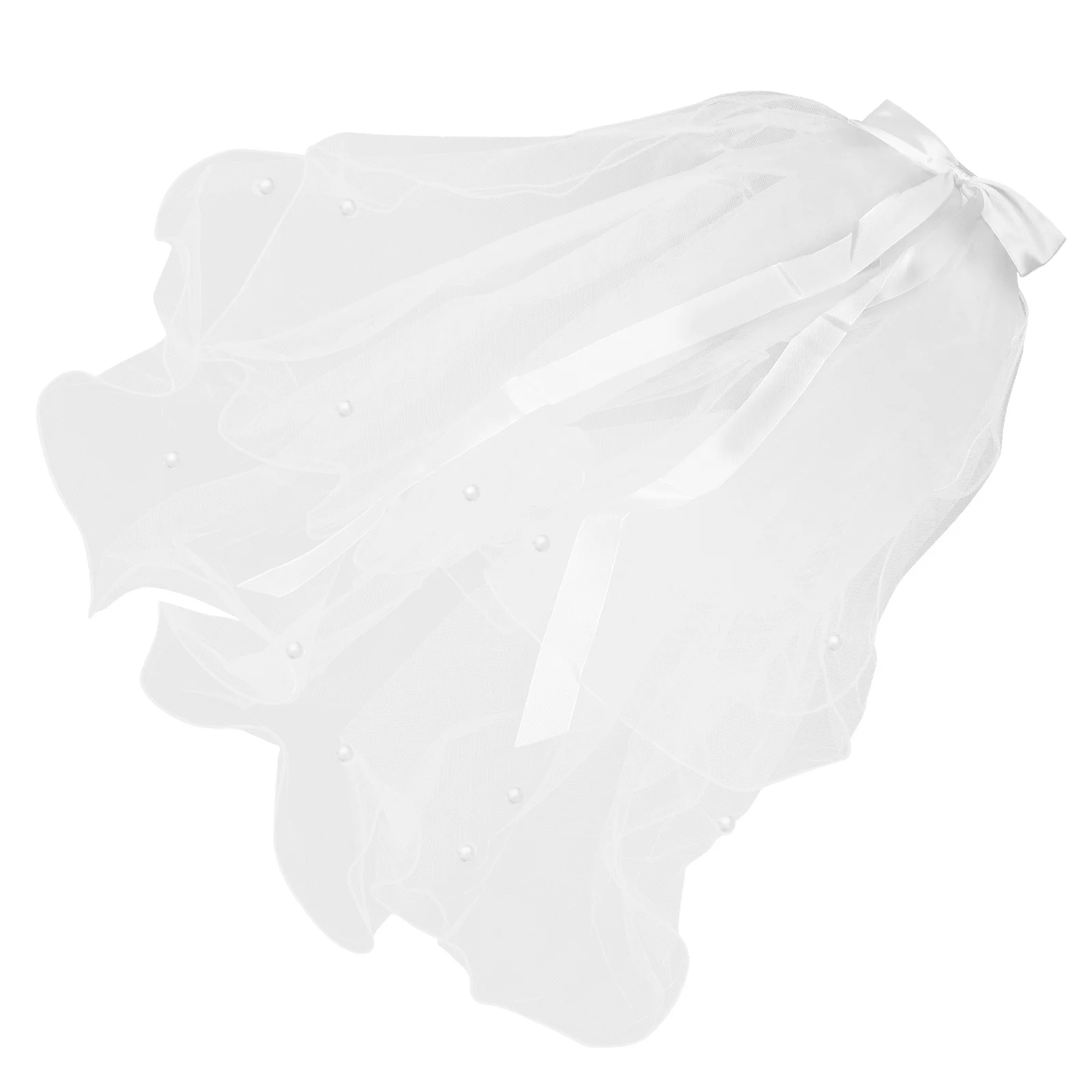 

Wedding Hair Accessories Double Layer Children's Veil Accessory Dual-layer White Bride