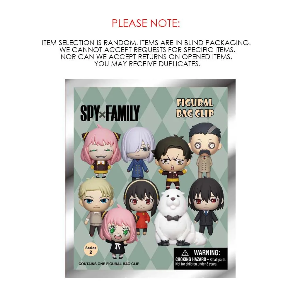 1pc Spy X Family Officially Licensed 3D Mystery Bulk Bag Clip Spy X Family Loid Forger Anya and More  Character Gifts for Friend