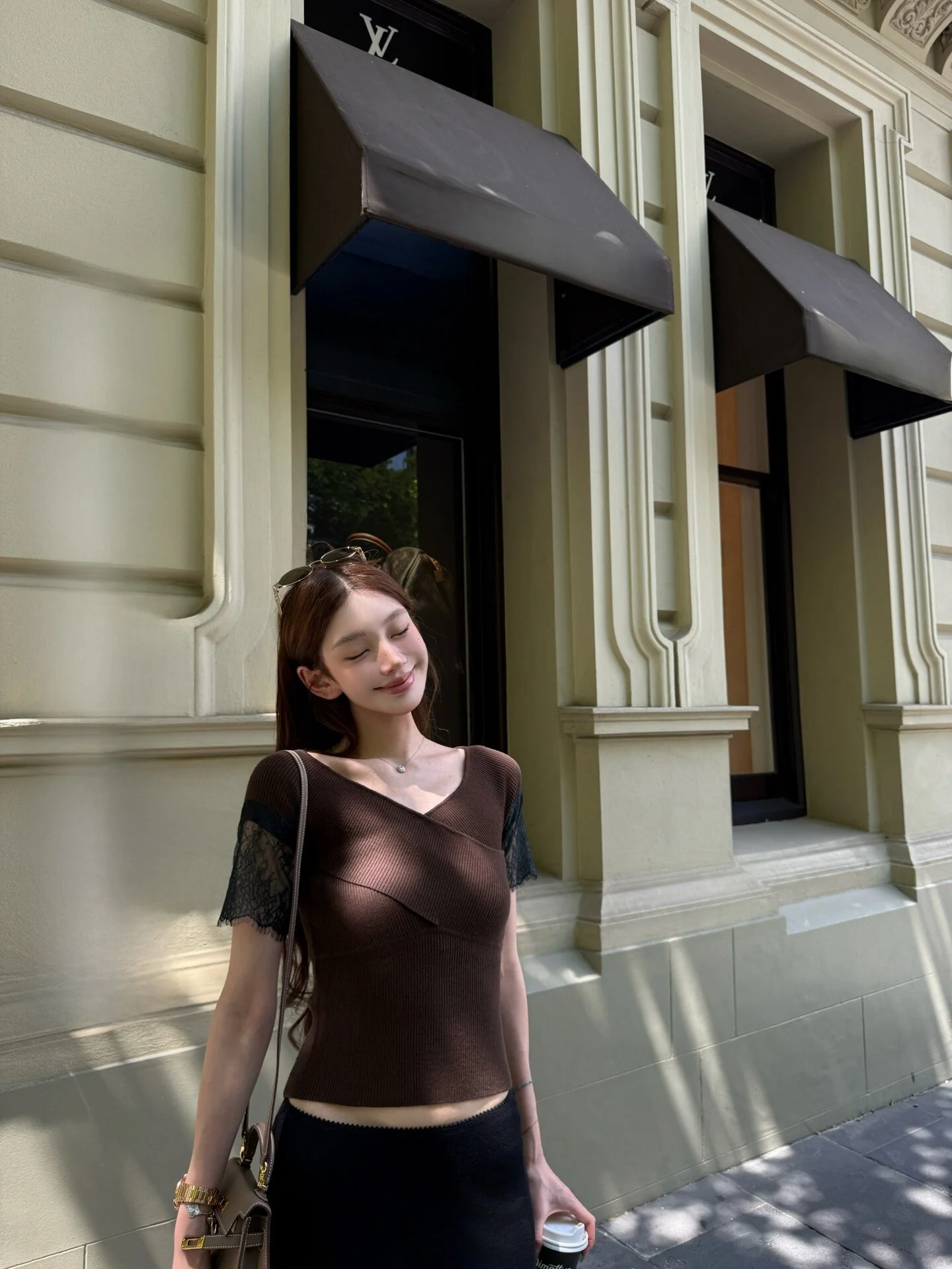 

Yangzifan Knitted Wool Blend T-Shirt Women's V-Neck Waist-Cinching Short Sleeve Cross Design Inner Wear Summer Elegance Fit