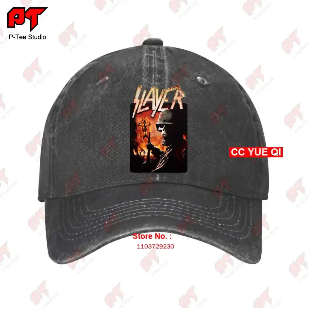 Slayer Soldier Skull Burning Torch Band Logo Baseball Caps Truck Cap QWUX