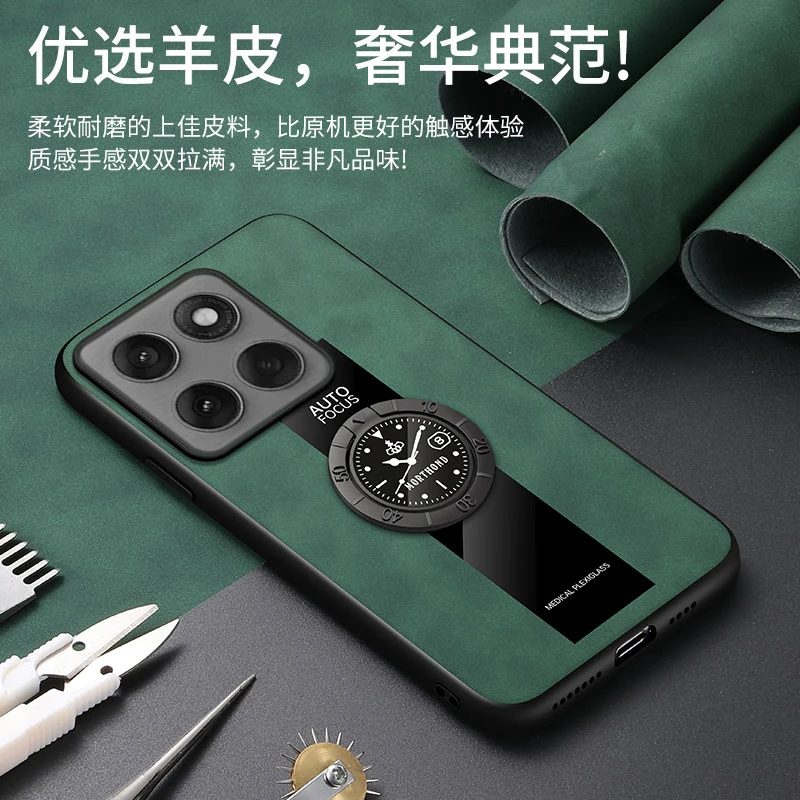 

Чехол с магнитным держателем для Motorola Edge 60 Pro Moto Edge60 Fusion, роскошный кожаный чехол для телефона, силиконовый чехол-бампер