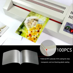 100Pcs Thermal Laminating Film PET For Photo/Files/Card/Picture Lamination Pouch Laminator Hot Laminator Film