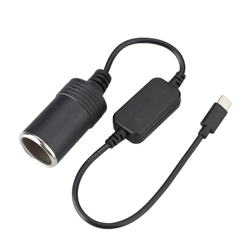 Convenient USB C To 12V Car Cigarettes Socket Converters Adapter Cable With 35cm/13.78inch Length Cable 12V1A