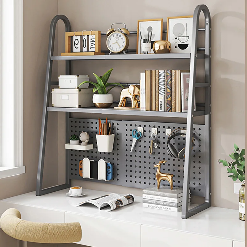Expandable Desk Organizer Multi-Layer Desktop Storage Shelf for Office Adjustable Computer Table Rack Space-Saving Bookshelf
