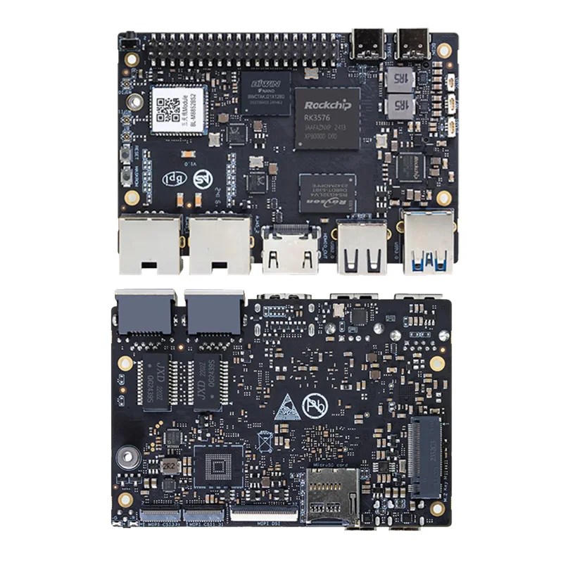 Placa de desarrollo Banana Pi BPI-M5 Pro, Rockchip RK3576, 8GB LPDDR4 64GB eMMC ARM Mali G52 MC3 GPU 6 TOPs SBC (incluye placa)