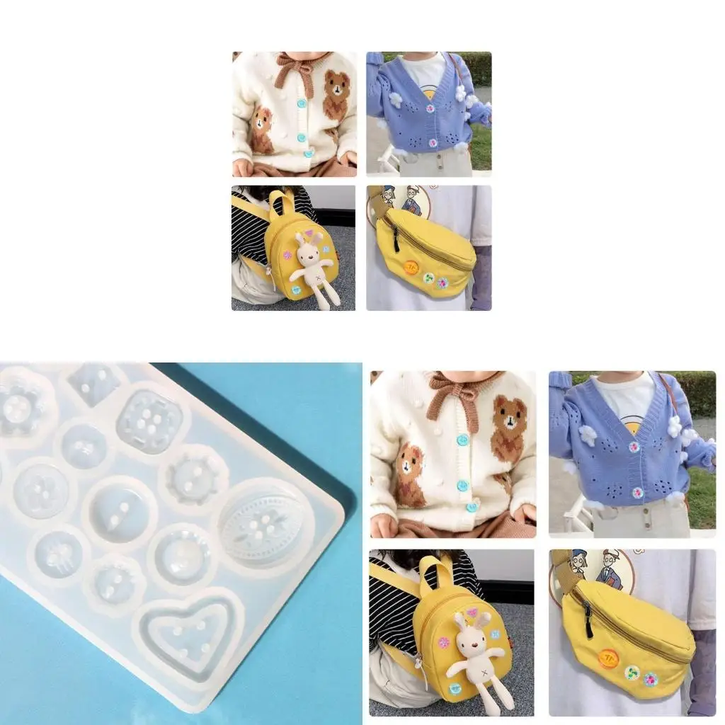 

Round Buttons Silicone Mold Clothes Decors DIY Jewelry Pendant Necklace Craft