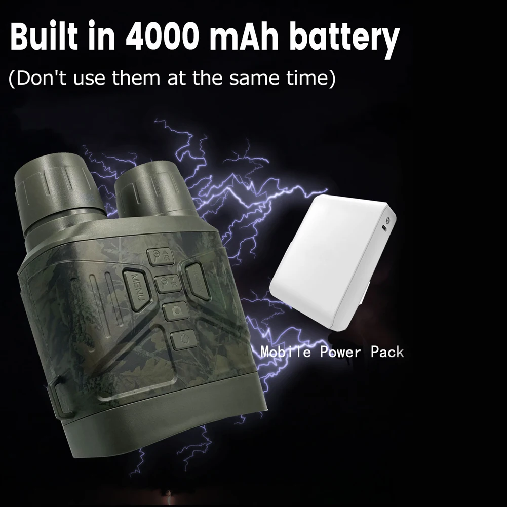 Binocolo ottico portatile esterno portatile 4K Zoom digitale 5X Foto video Scatto 150-200M Distanza di visione completamente scura per esterni