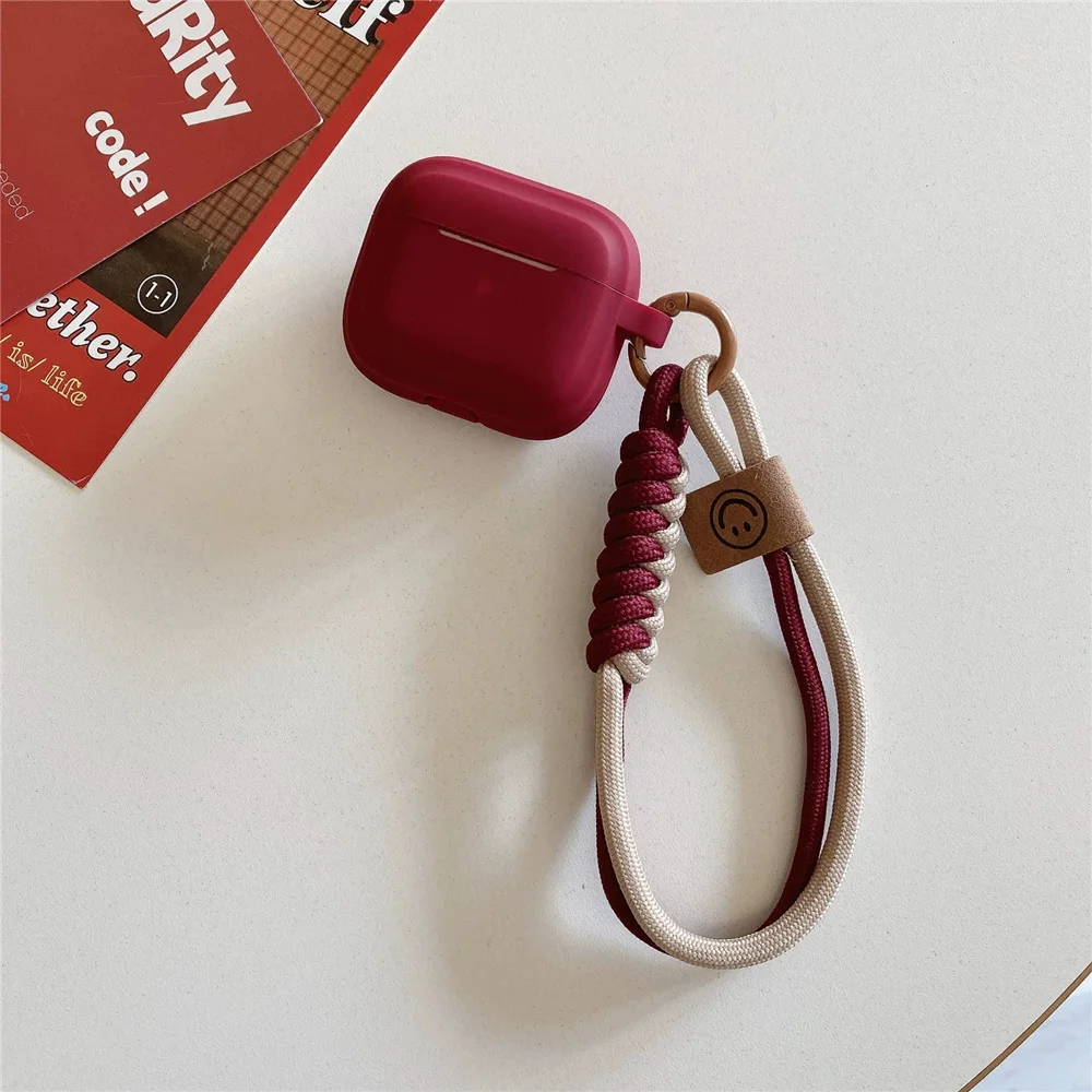 بسيطة لينة سيليكون مع ابتسامة حزام اليد حقيبة سماعة الاذن ل أبل Airpods 4 1 2 برو 3 Funda سماعة لاسلكية تعمل بالبلوتوث الغطاء الواقي