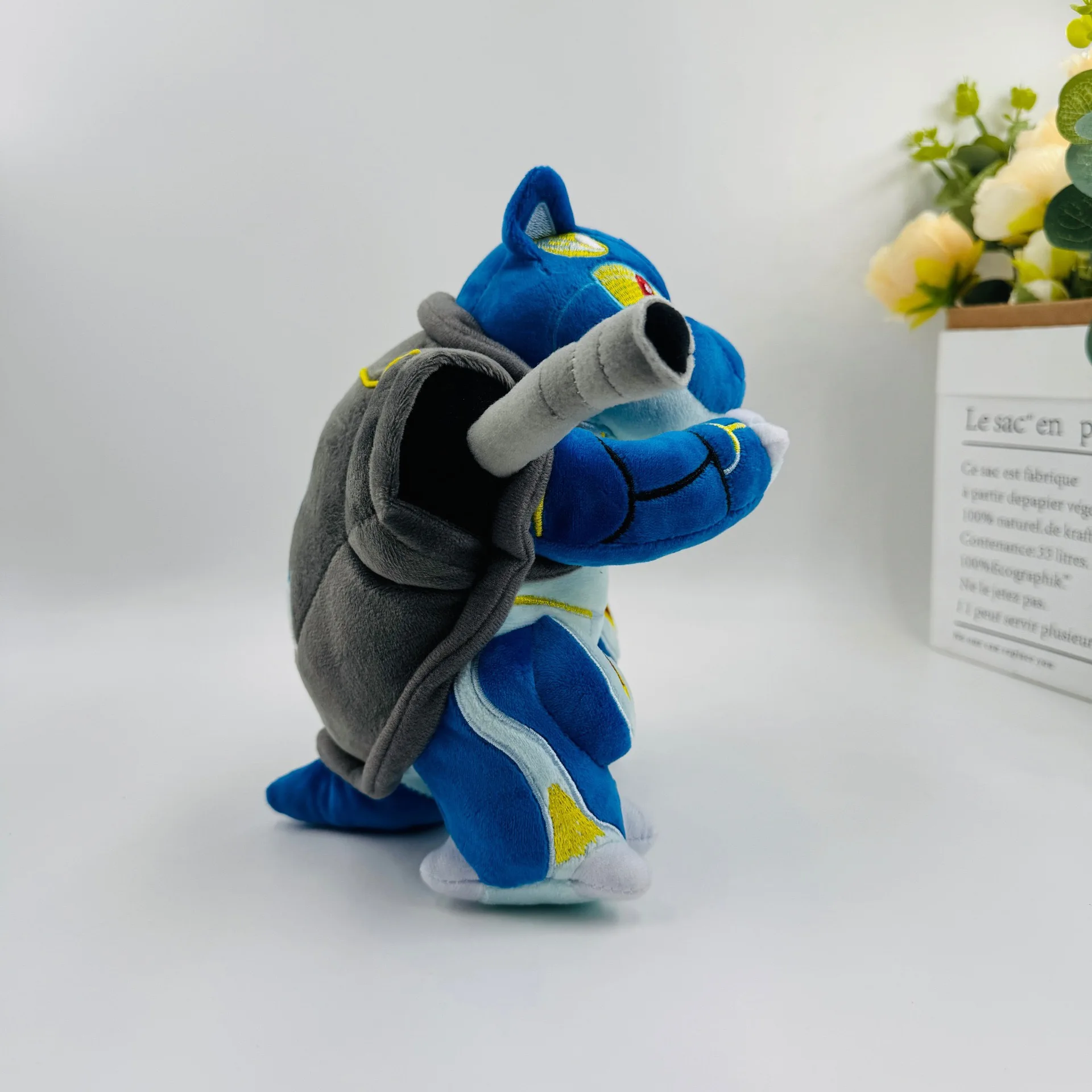 20cm メガブラストイズ ポケモン ぬいぐるみ - 巨大キャノンタートル 最終進化 ぬいぐるみ、水タイプ ゼニガメ進化 コレクタブルフィギュア