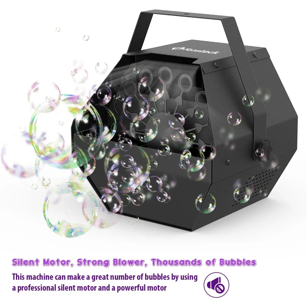 Bubble Machine with 2 Speed Levels, 10000+ Bubbles Per Minute, Plug-in Portable, Bubble Maker