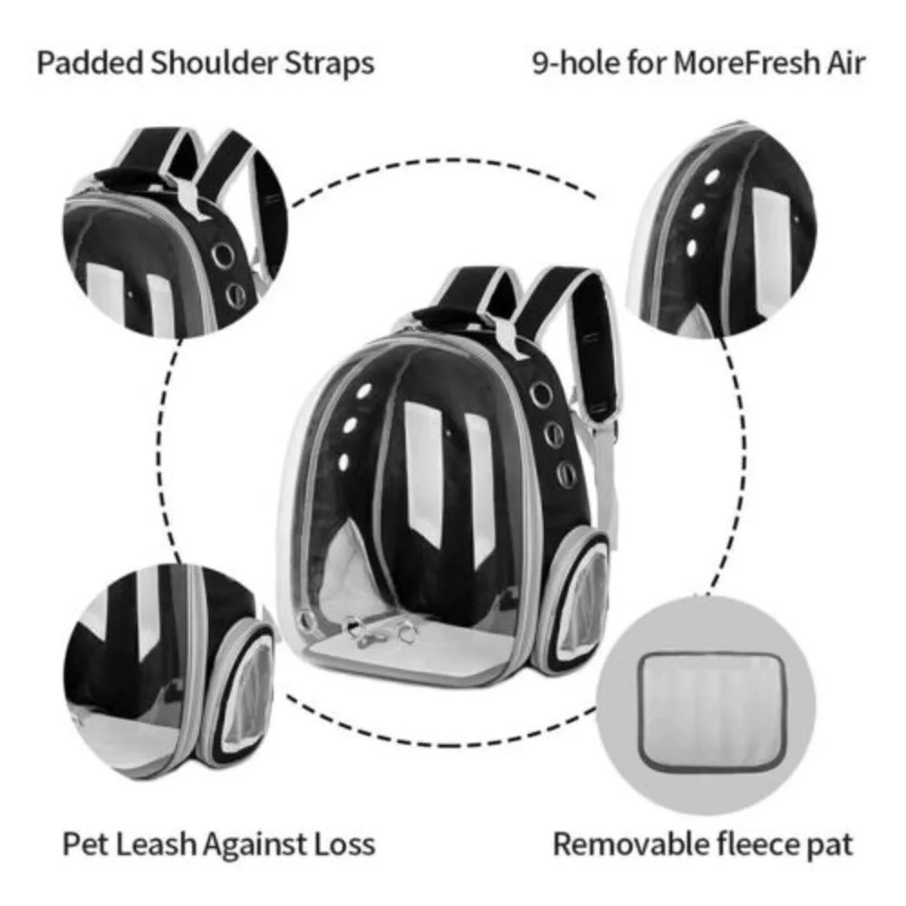 Astronaut Window Pet Carrier Travel Bag Cat Puppy Dog Portable Clear Backpack UK