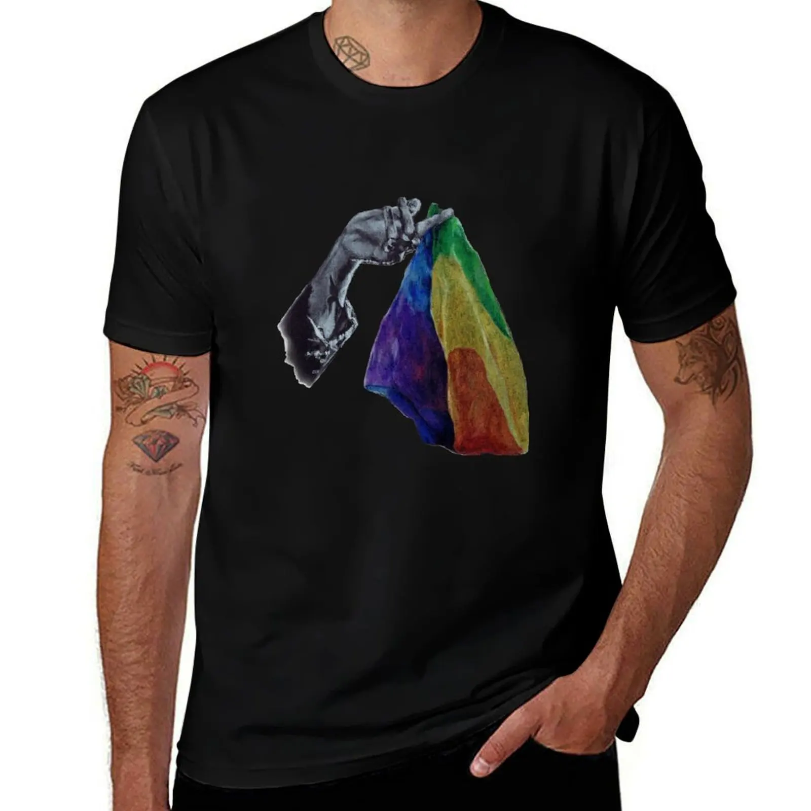 Happy Pride with H T-Shirt Relaxed Fit Casual Short Sleeve Top