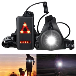 Esporte ao ar livre LED Night Running Light, USB recarregável Chest Lamp, Segurança, Jogging, Aviso, Tocha de ciclismo