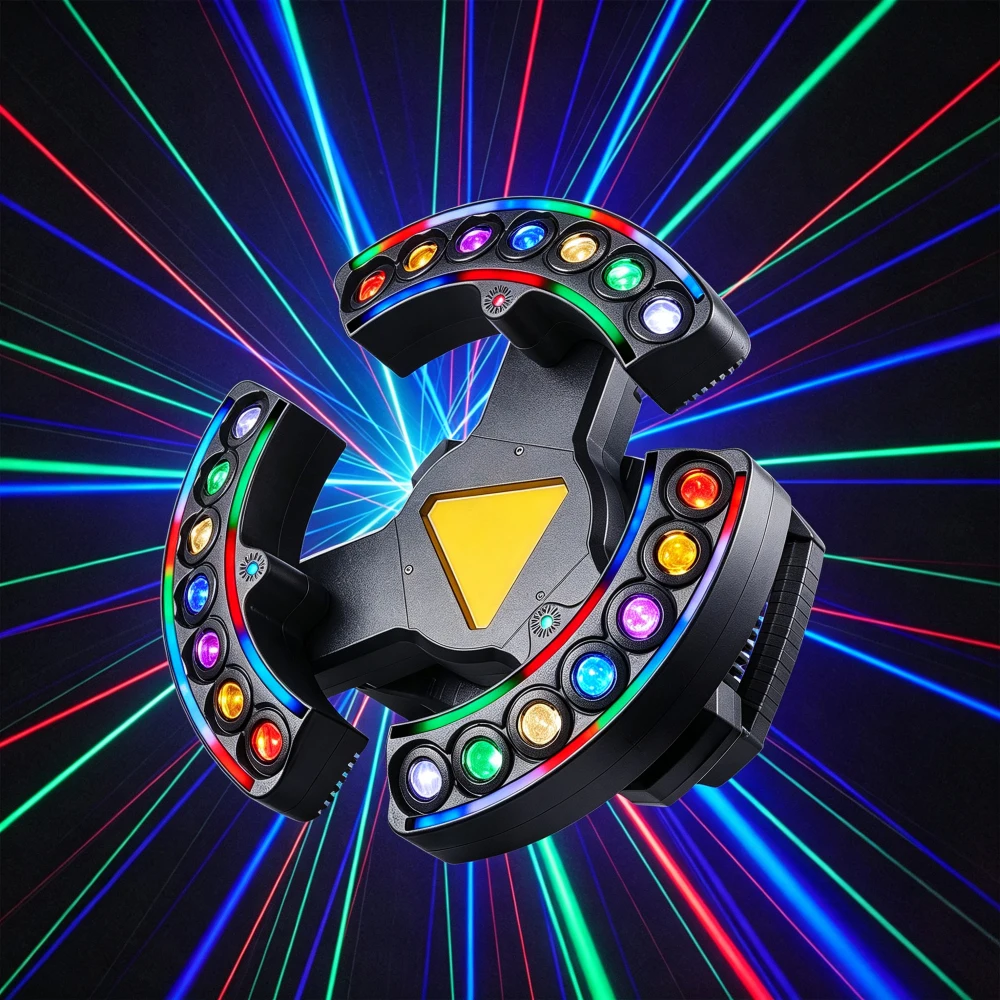 3 Wing Moving Head Light RGB Laser Strobe Effect Light DMX512 DJ Stage Party Club Lighting 150W