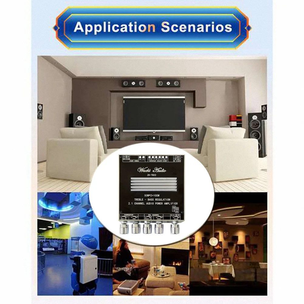 Leading-ZK-TB22 2.1 Channel Bluetooth 5.1 Amplifier Board With DIY Case+DC Cable TPA3116D2 Audio Module