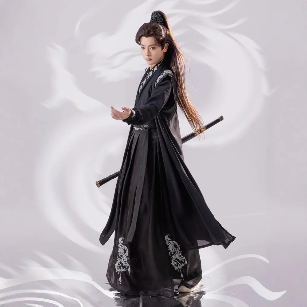 يون هانفو الربيع والصيف جديد مطرز القديمة زي الرجال طوق تحسين فنون الدفاع عن النفس الشيفية