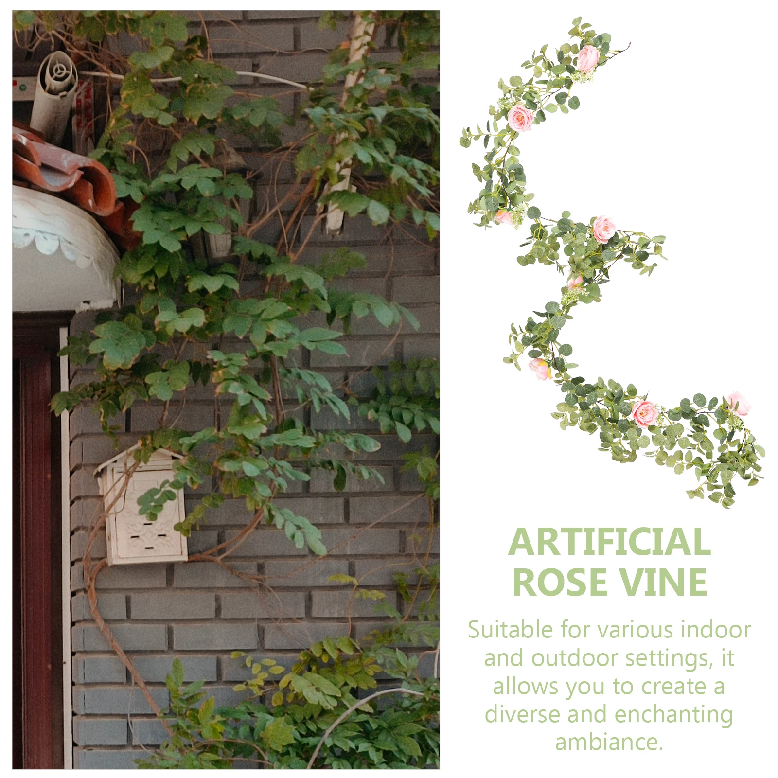 

Realistic Artificial Rose Garland Fake Vine Decorative Floral Vine For Wedding Party Home Outdoor Imitation Flower Garlands