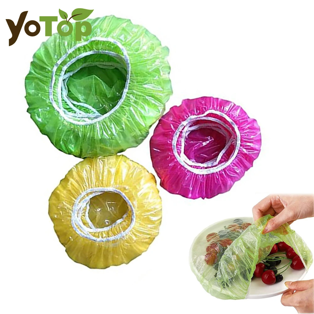 Disposable Food Cover Dustproof Plastic Wrap Durable Elastic Food Lids for Bowls Elastic Plate Covers for Kitchen Food Saver Bag