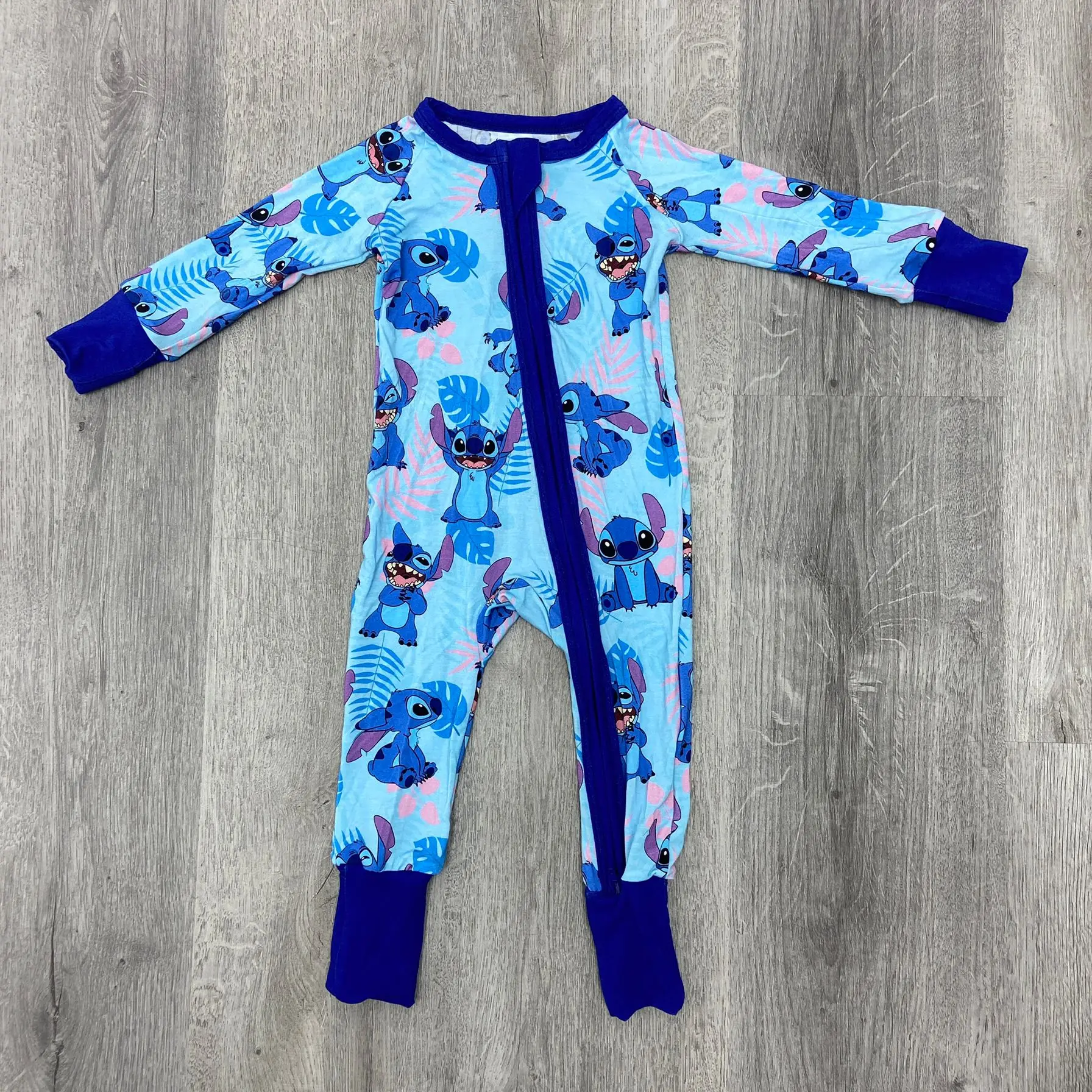 3-6M New Baby Spring And Autumn Girl Ankle Jumpsuit Bamboo Fiber Breathable And Comfortable White Clean Floral Series