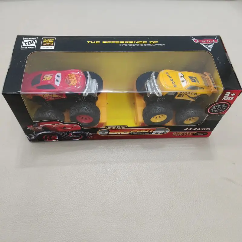 Hot Disney Toy Story 3 Stunt Model Car Lightning Mcqueen Inertial Free Wheel Alloy Body Car Toys Collection Boy Kids Gift Box
