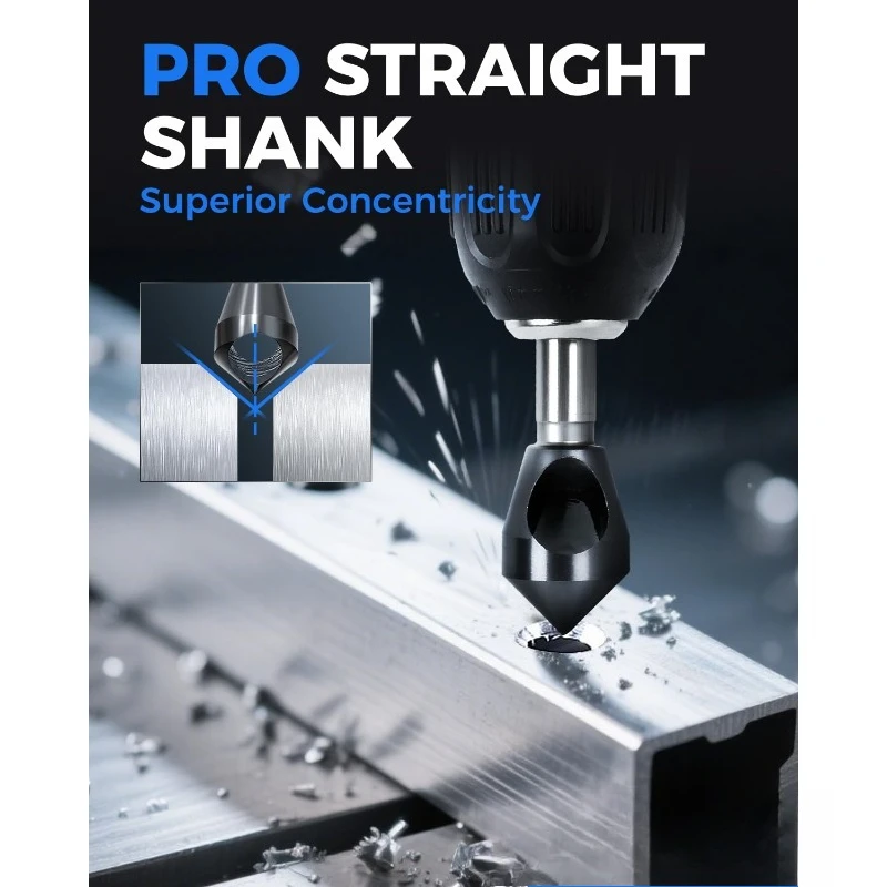 4 قطع من أداة الشطب المطلية TiAIN M35 لقمة الشطب 90 درجة مجموعة لقمة مثقاب للخشب والمعادن، شديدة التحمل