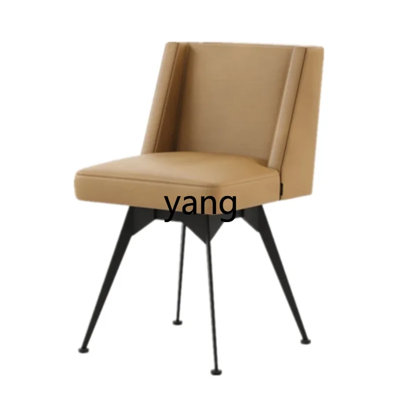 

XYY light luxury metal backrest leather chair hotel cafe simple single chair