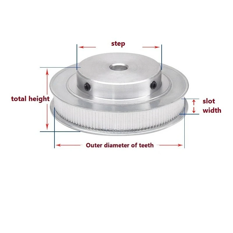 70T/80T/90T/100T/120T/130T/140T/150T/160T Synchronous Wheels Bore 8-20mm Aluminum Alloy Wheels BF Shape MXL Synchronous Wheels