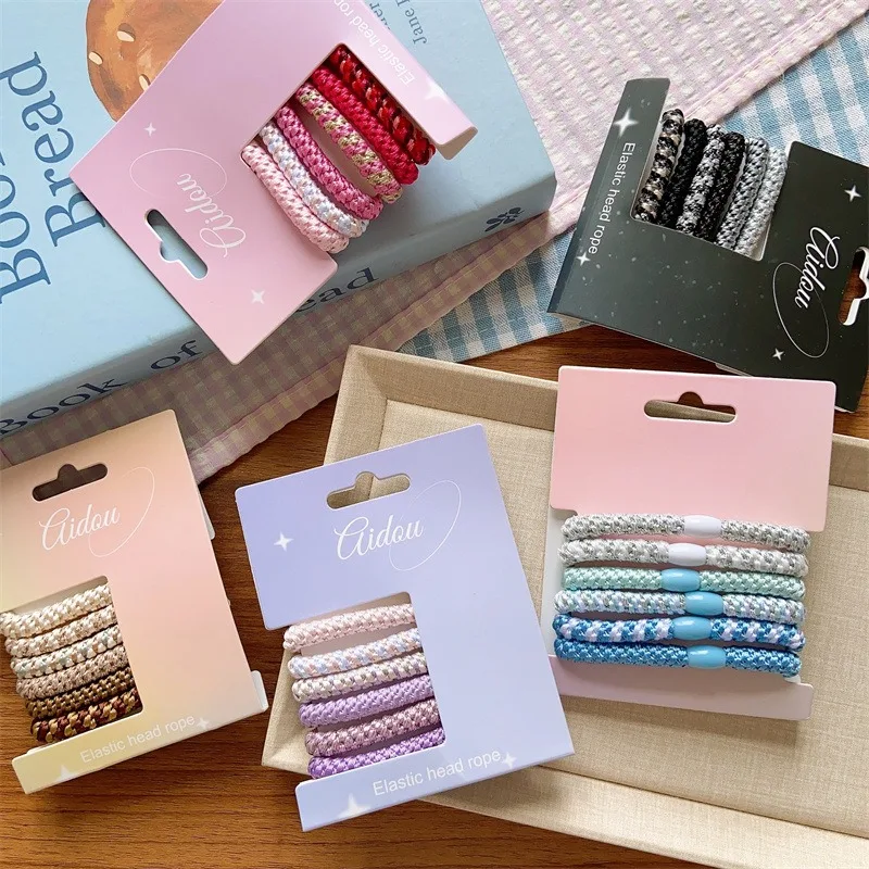 

Basic Thick Hair Ties for Women Kids Ponytail Holders Large Size No Damage Elastic Bands Multicolor Soft Hair Ropes Daily Use