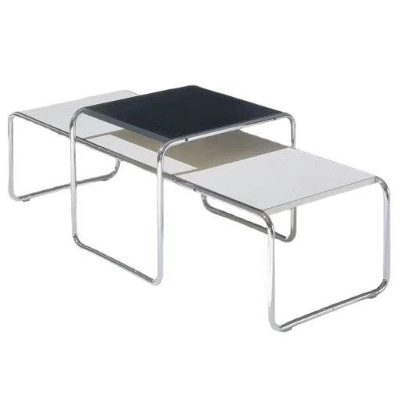 

Nordic minimalist designer medieval stainless steel coffee table, coffee side table, short table square set